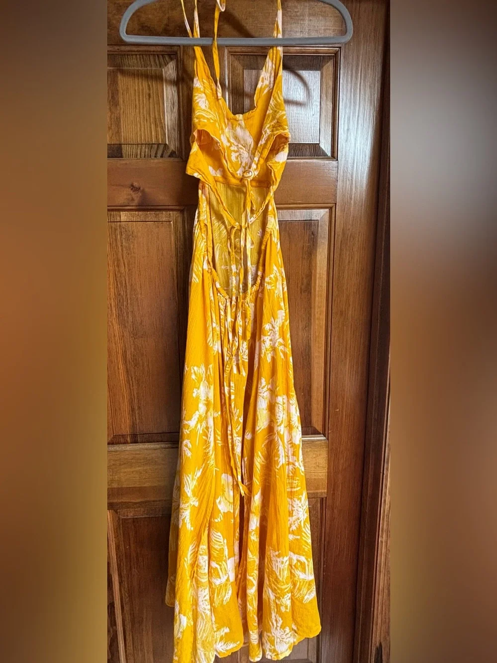 Free People Lille Printed Maxi Dress in the "Hawaii Honey" yellow colorway - Picture 6 of 7